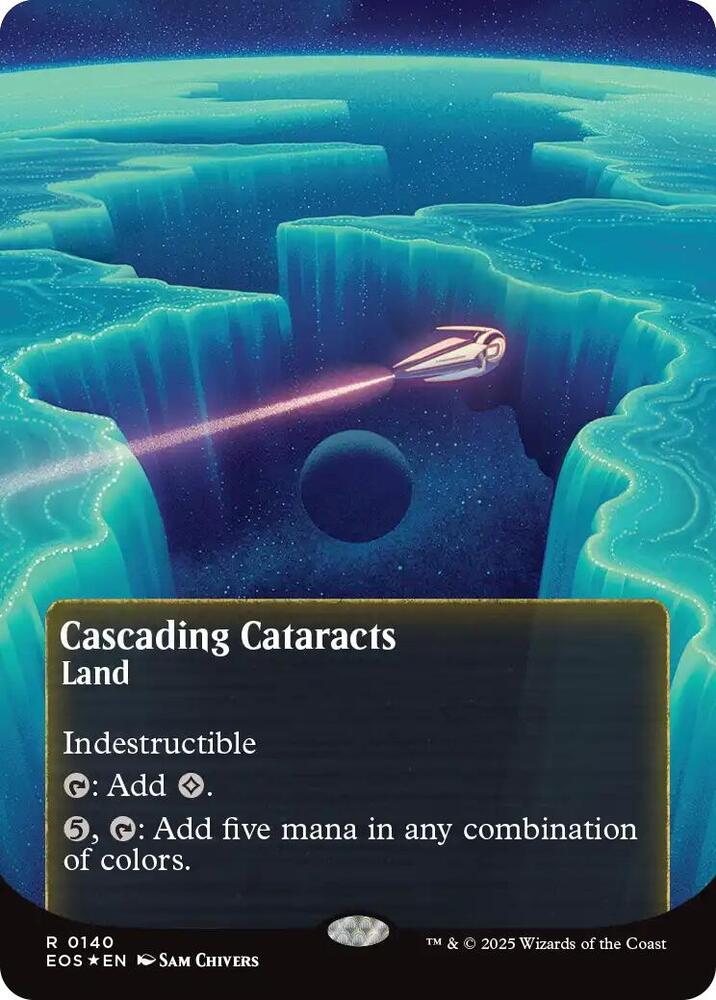 Cascading Cataracts (Borderless) (Galaxy Foil) 140 card from Edge of Eternities: Stellar Sights