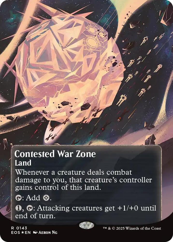 Contested War Zone (Borderless) (Galaxy Foil) 143 card from Edge of Eternities: Stellar Sights