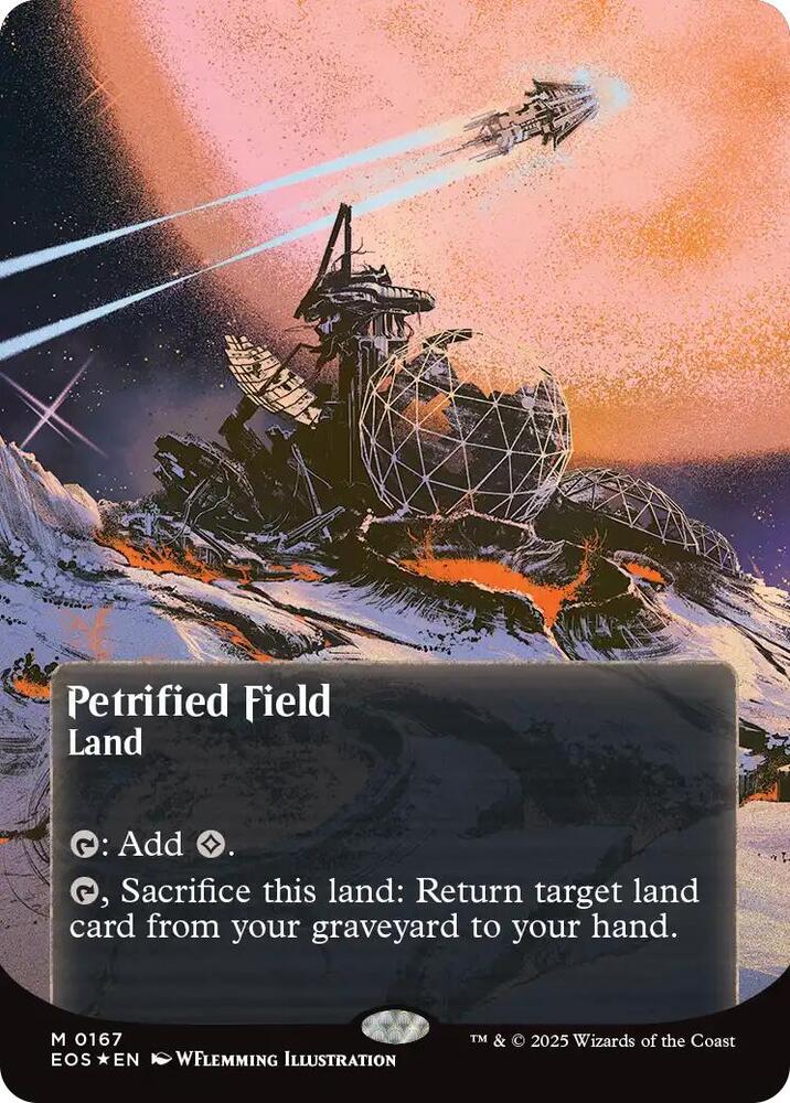 Petrified Field (Borderless) (Galaxy Foil) 167 card from Edge of Eternities: Stellar Sights
