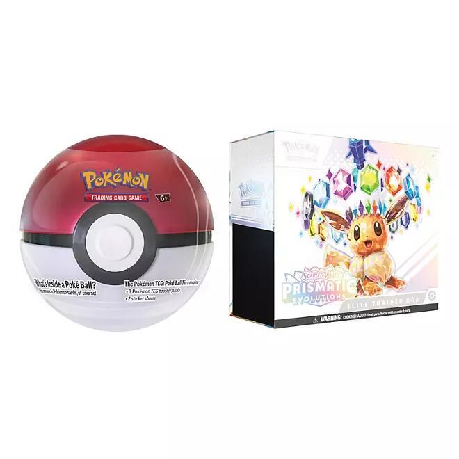 Sam's Club Prismatic Evolutions Elite Trainer Box and Pokéball card from Miscellaneous Cards & Products