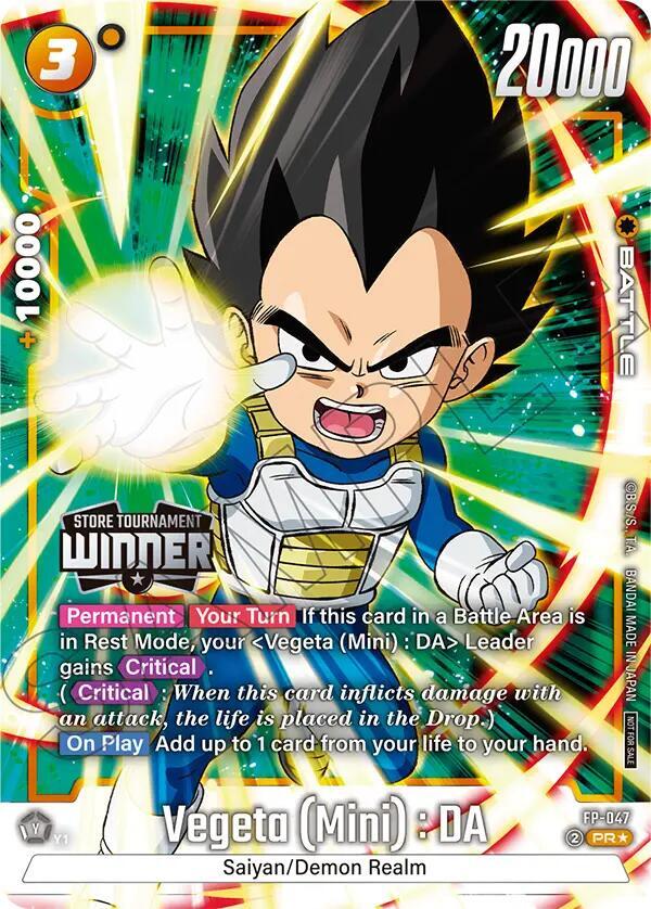 Vegeta (Mini) : DA (Tournament Pack -Winner- 07) FP-047 card from Tournament and Championship Promos