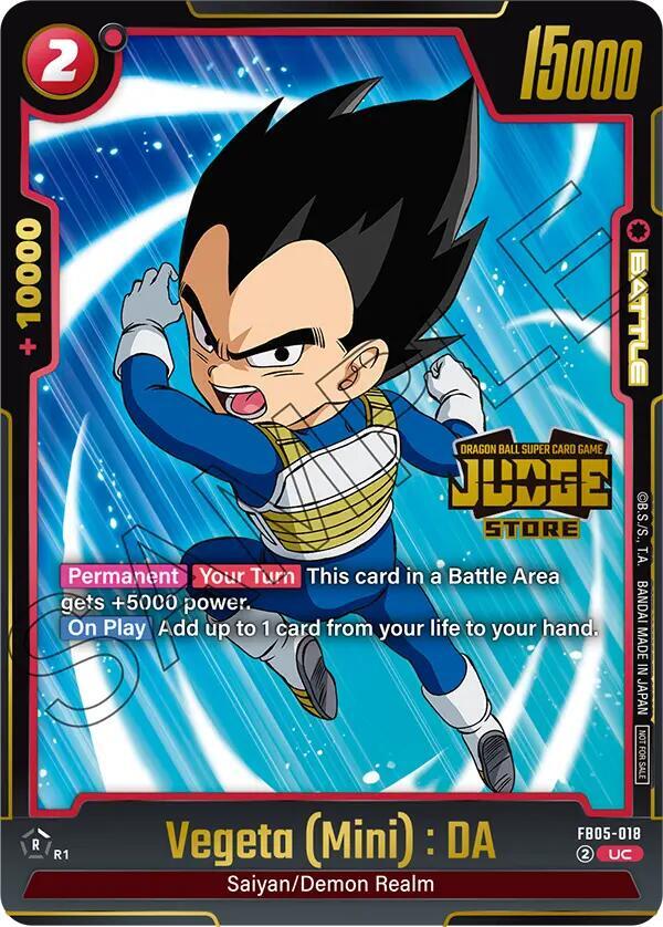 Vegeta (Mini) : DA (Judge Pack (Store Judge) 04) FB05-018 card from Tournament and Championship Promos