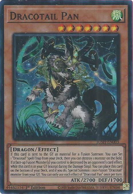 Dracotail Pan (Super Rare) JUSH-EN003 card from Justice Hunters