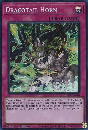 Dracotail Horn (Super Rare) JUSH-EN010 card from Justice Hunters