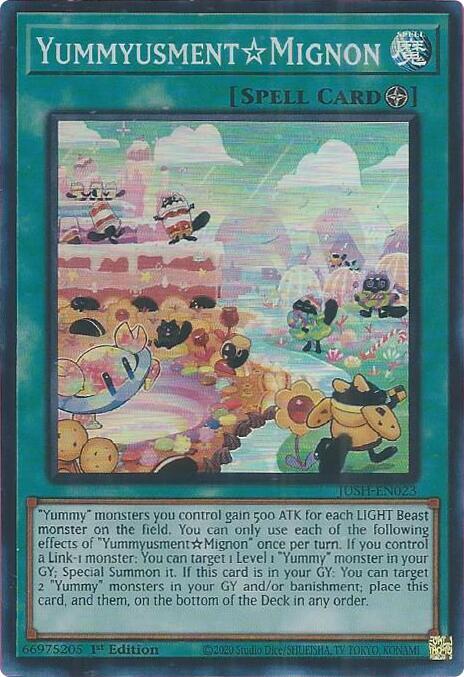 YummyusmentMignon (Super Rare) JUSH-EN023 card from Justice Hunters