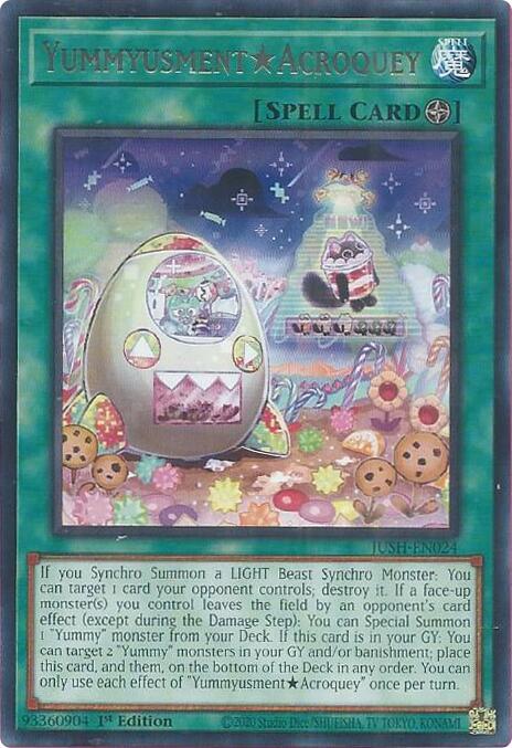 YummyusmentAcroquey JUSH-EN024 card from Justice Hunters