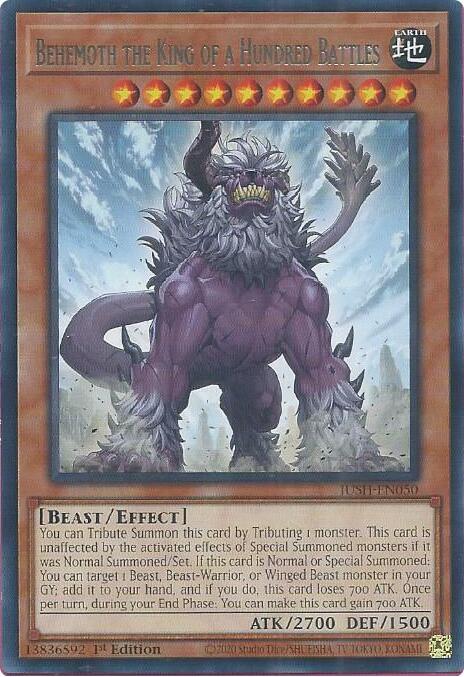 Behemoth the King of a Hundred Battles JUSH-EN050 card from Justice Hunters