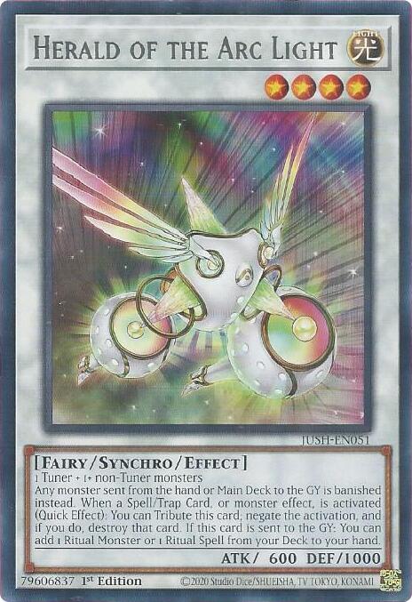 Herald of the Arc Light JUSH-EN051 card from Justice Hunters