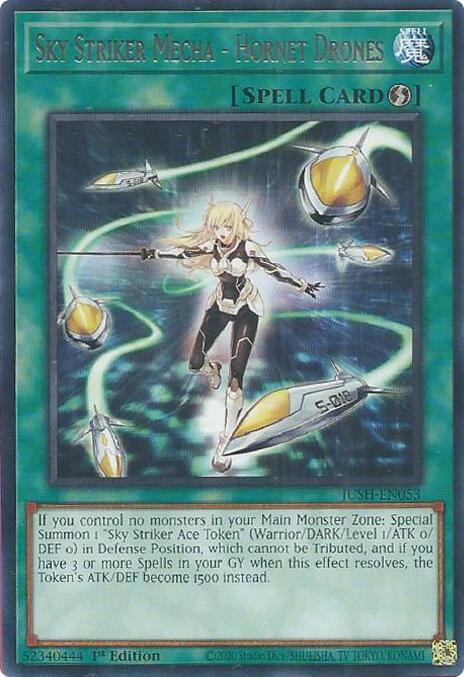 Sky Striker Mecha - Hornet Drones JUSH-EN053 card from Justice Hunters