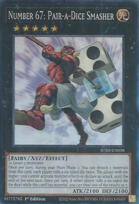 Number 67: Pair-a-Dice Smasher (CR) JUSH-EN058 card from Justice Hunters