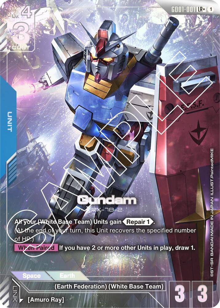 Gundam (LR+) GD01-001 card from Newtype Rising