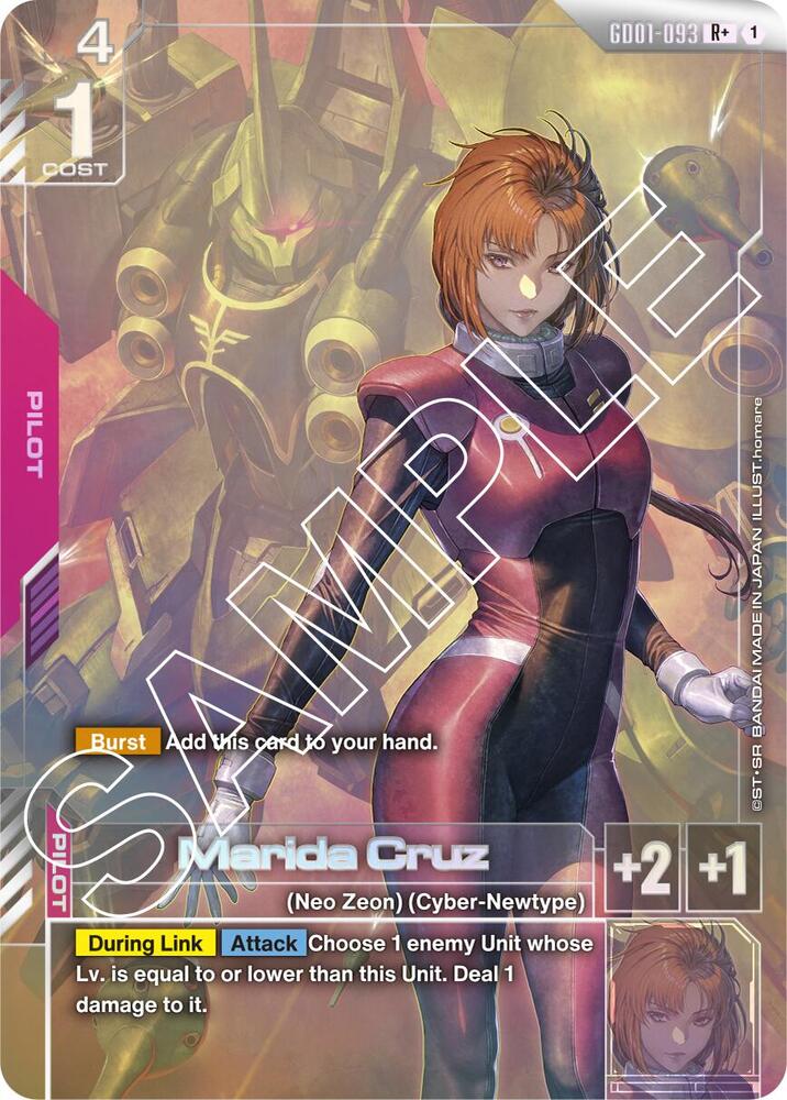 Marida Cruz (R+) GD01-093 card from Newtype Rising