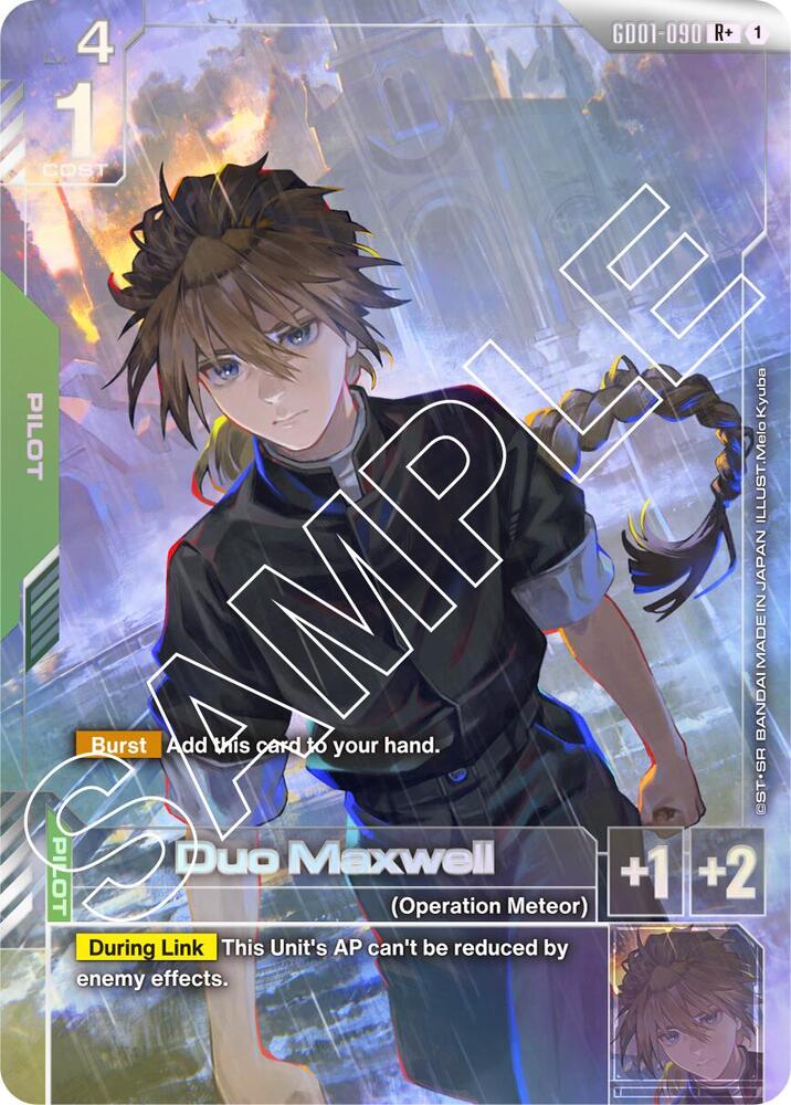 Duo Maxwell (R+) GD01-090 card from Newtype Rising