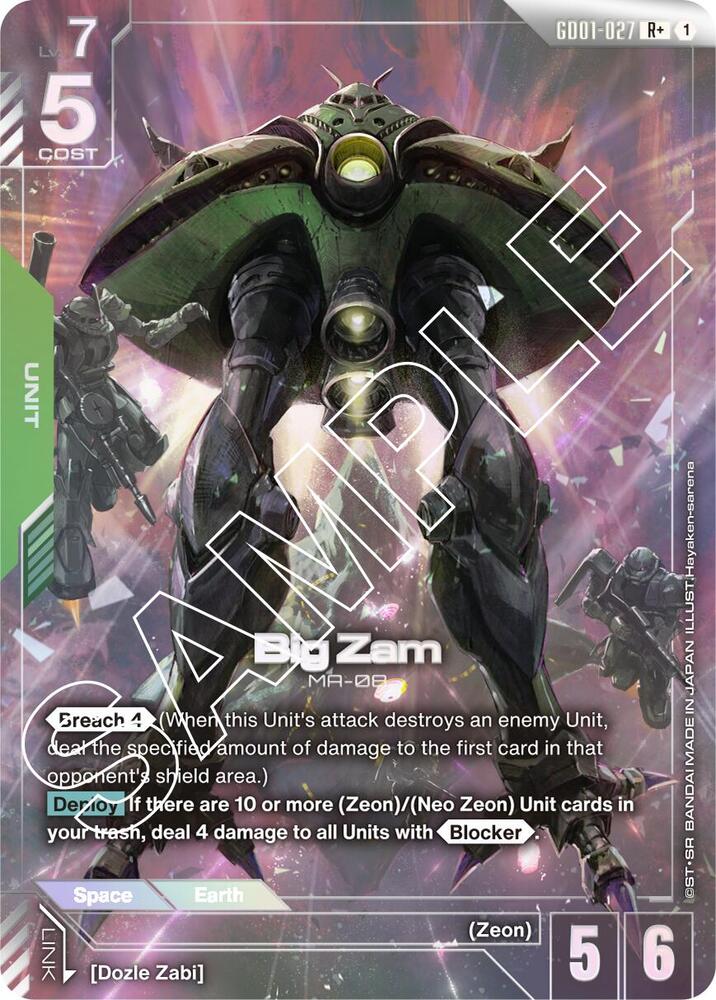 Big Zam (R+) GD01-027 card from Newtype Rising