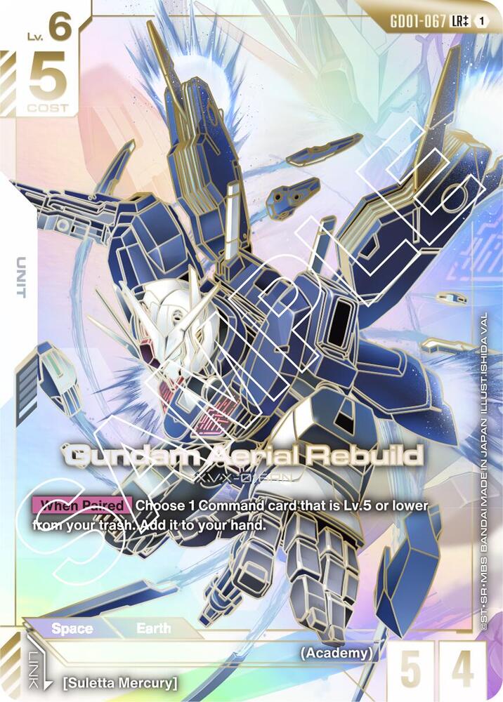 Gundam Aerial Rebuild (LR++) GD01-067 card from Newtype Rising