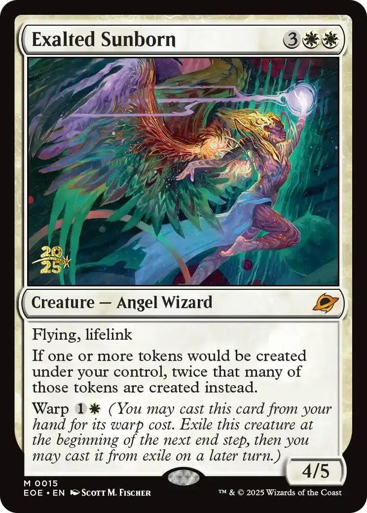 Exalted Sunborn 15 card from Prerelease Cards