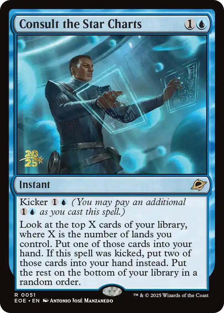 Consult the Star Charts 51 card from Prerelease Cards