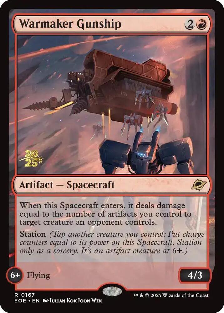 Warmaker Gunship 167 card from Prerelease Cards