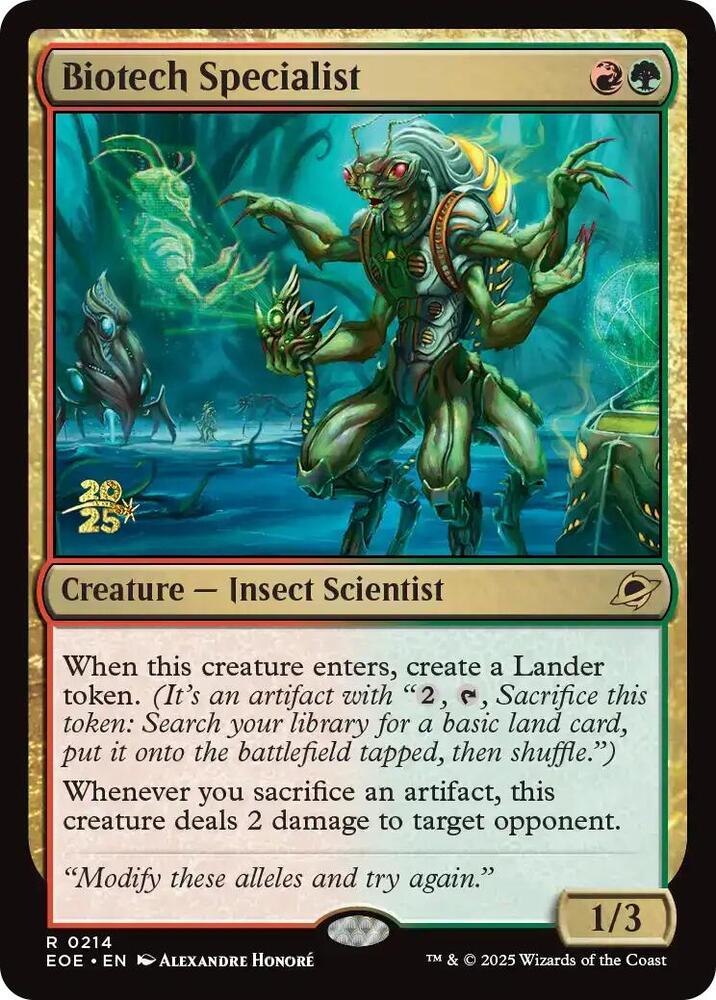 Biotech Specialist 214 card from Prerelease Cards
