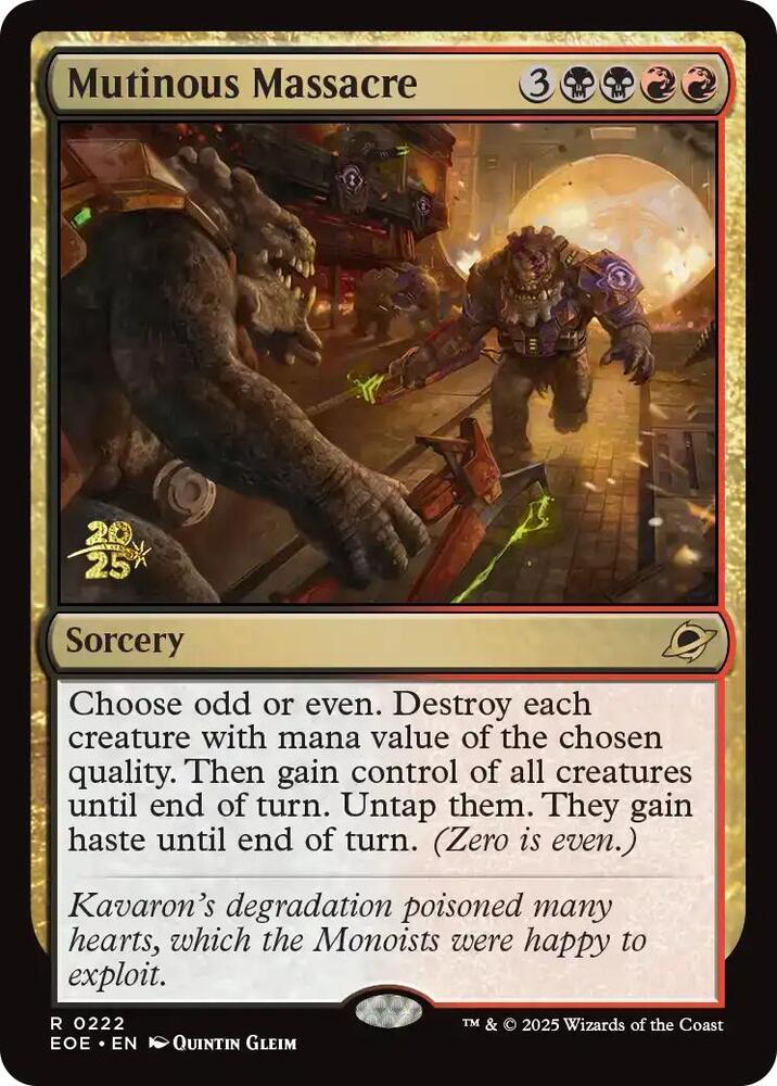 Mutinous Massacre 222 card from Prerelease Cards