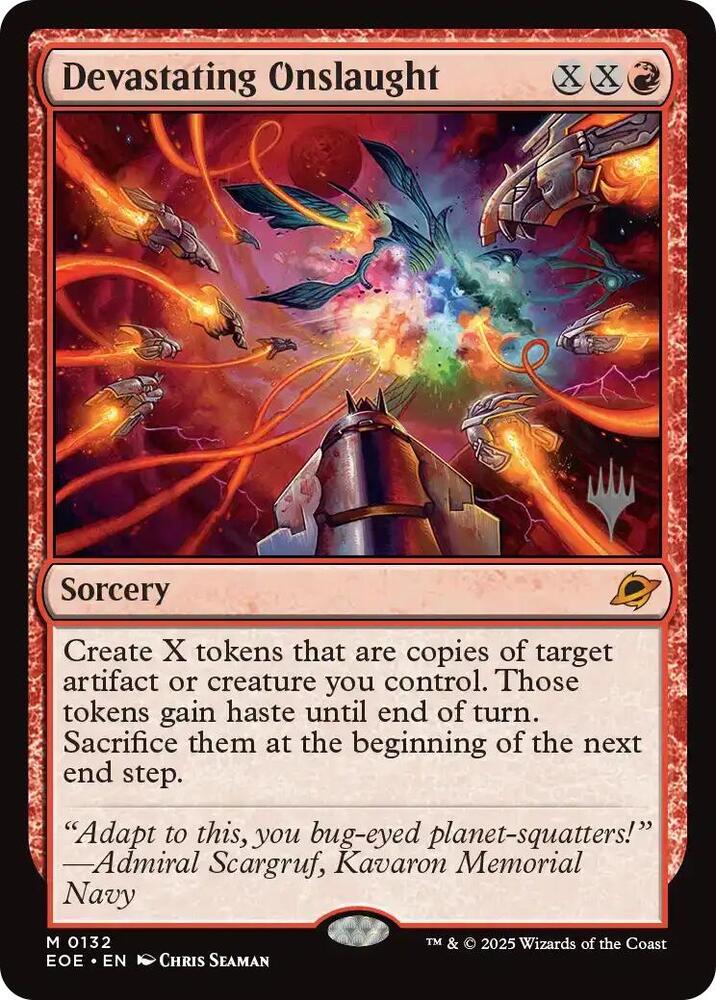 Devastating Onslaught 132 card from Promo Pack: Edge of Eternities
