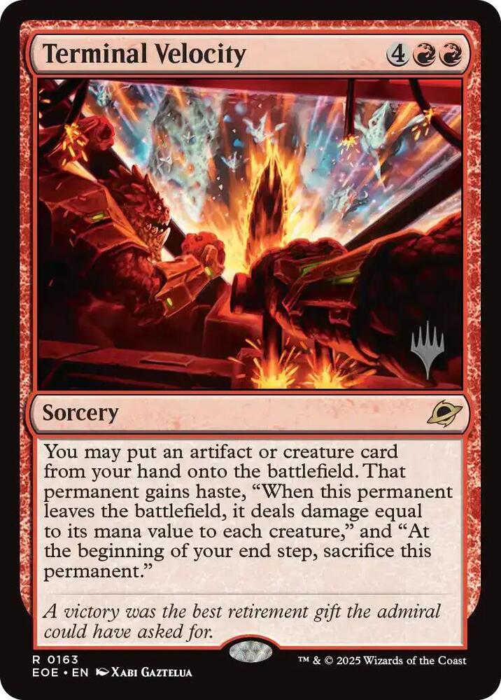 Terminal Velocity 163 card from Promo Pack: Edge of Eternities