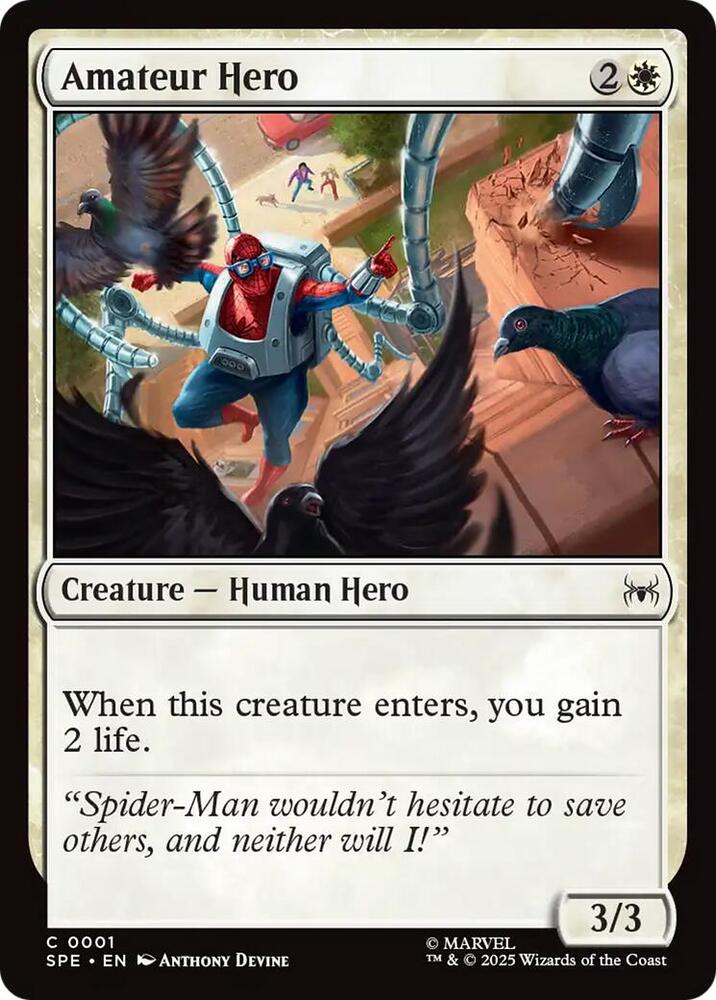 Amateur Hero 1 card from Marvel's Spider-Man: Eternal-Legal