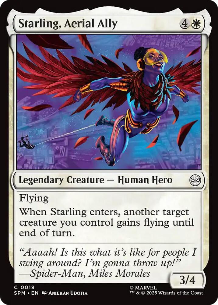 Starling, Aerial Ally 18 card from Marvel's Spider-Man