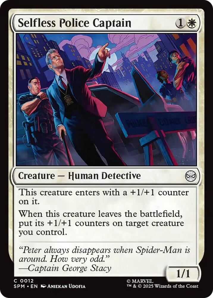 Selfless Police Captain 12 card from Marvel's Spider-Man