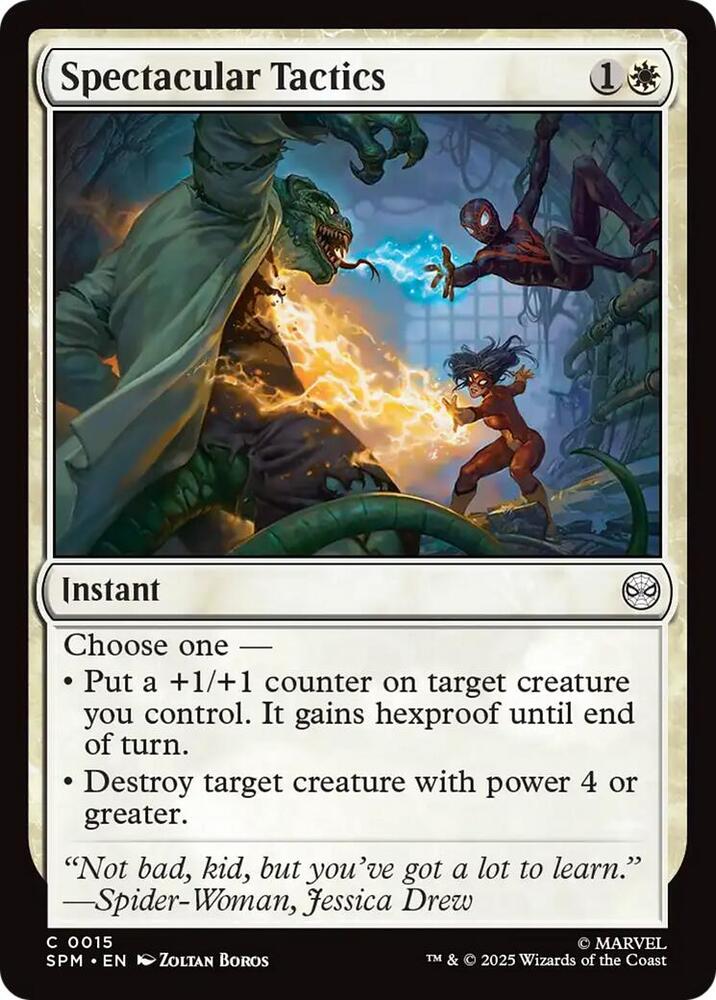 Spectacular Tactics 15 card from Marvel's Spider-Man