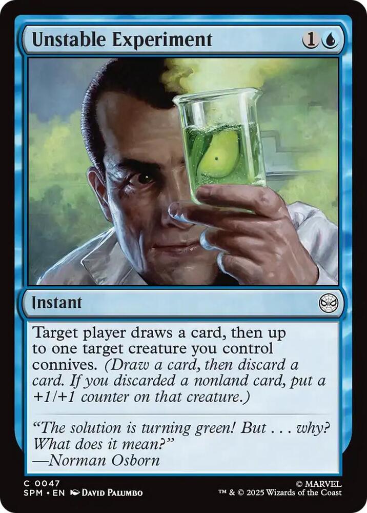 Unstable Experiment 47 card from Marvel's Spider-Man