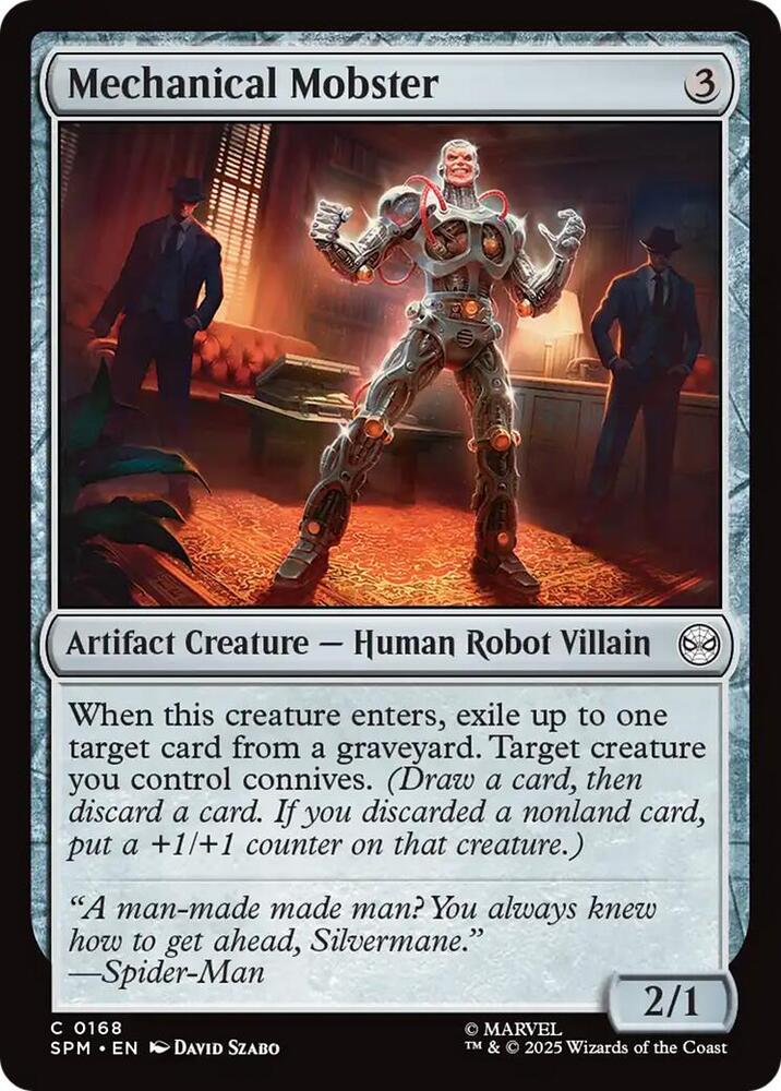 Mechanical Mobster 168 card from Marvel's Spider-Man