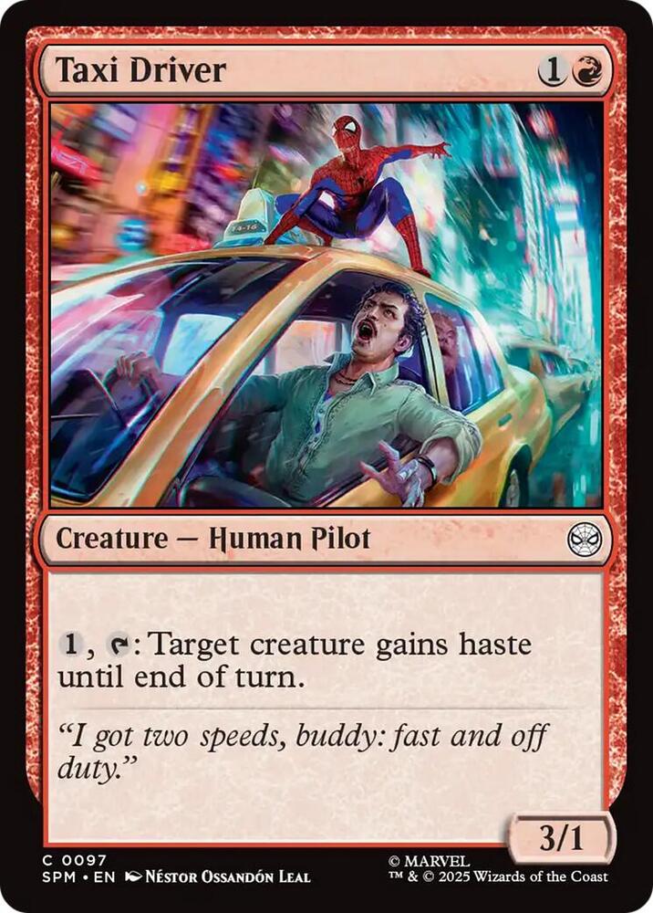 Taxi Driver 97 card from Marvel's Spider-Man