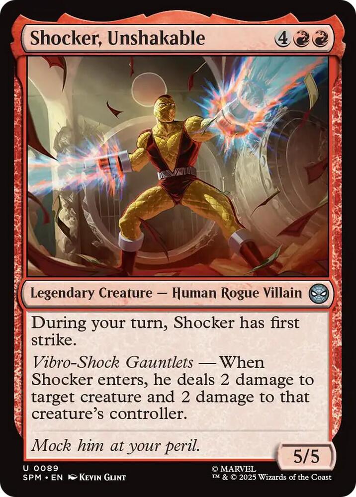 Shocker, Unshakable 89 card from Marvel's Spider-Man