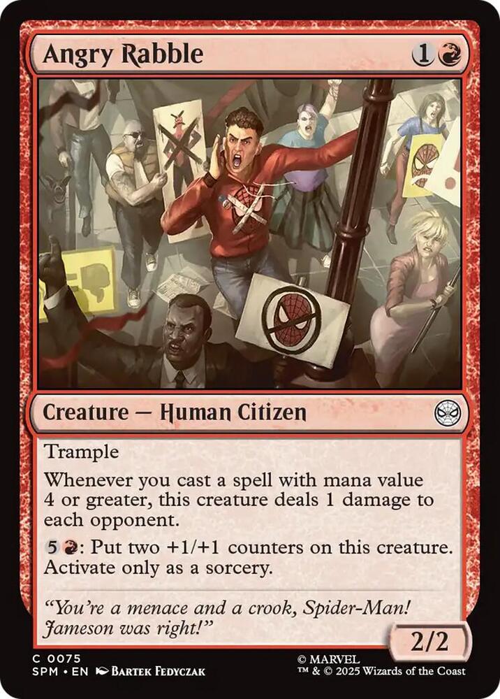 Angry Rabble 75 card from Marvel's Spider-Man