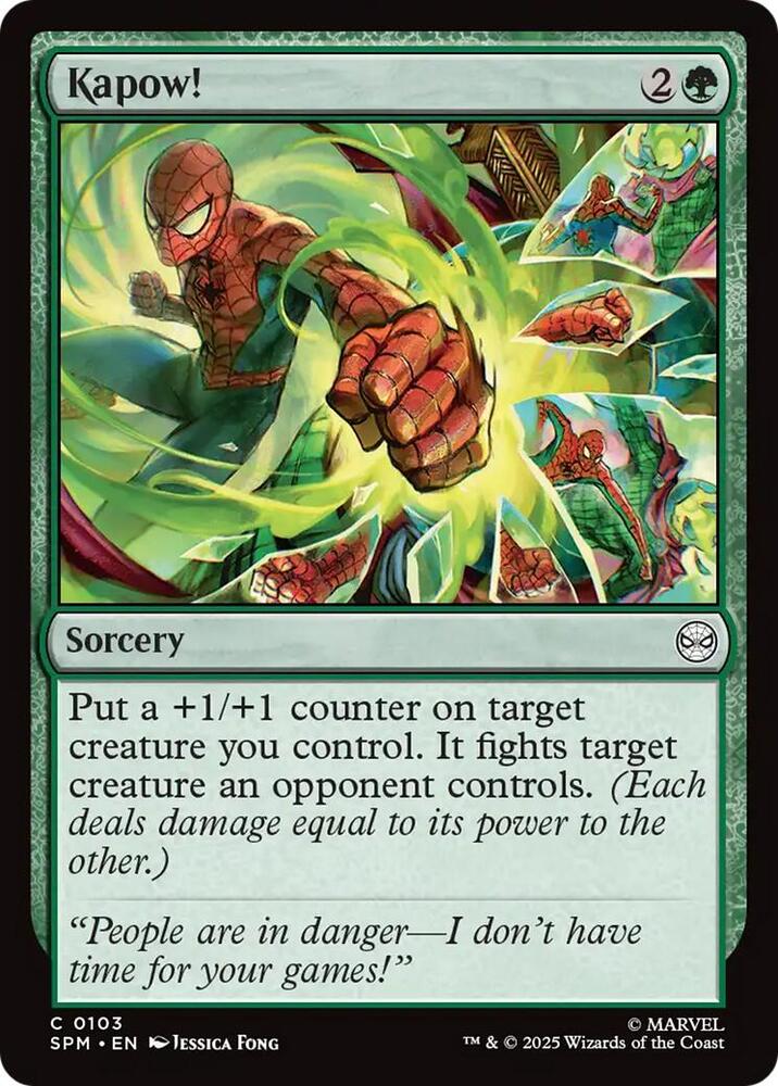 Kapow! 103 card from Marvel's Spider-Man