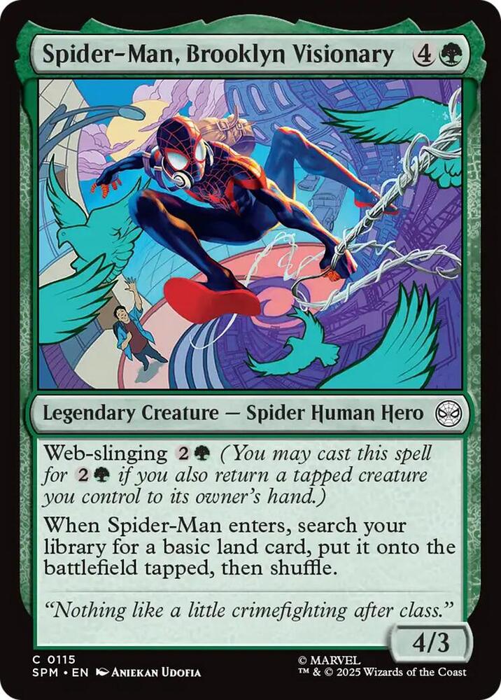 Spider-Man, Brooklyn Visionary 115 card from Marvel's Spider-Man