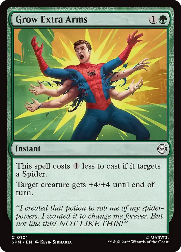 Grow Extra Arms 101 card from Marvel's Spider-Man