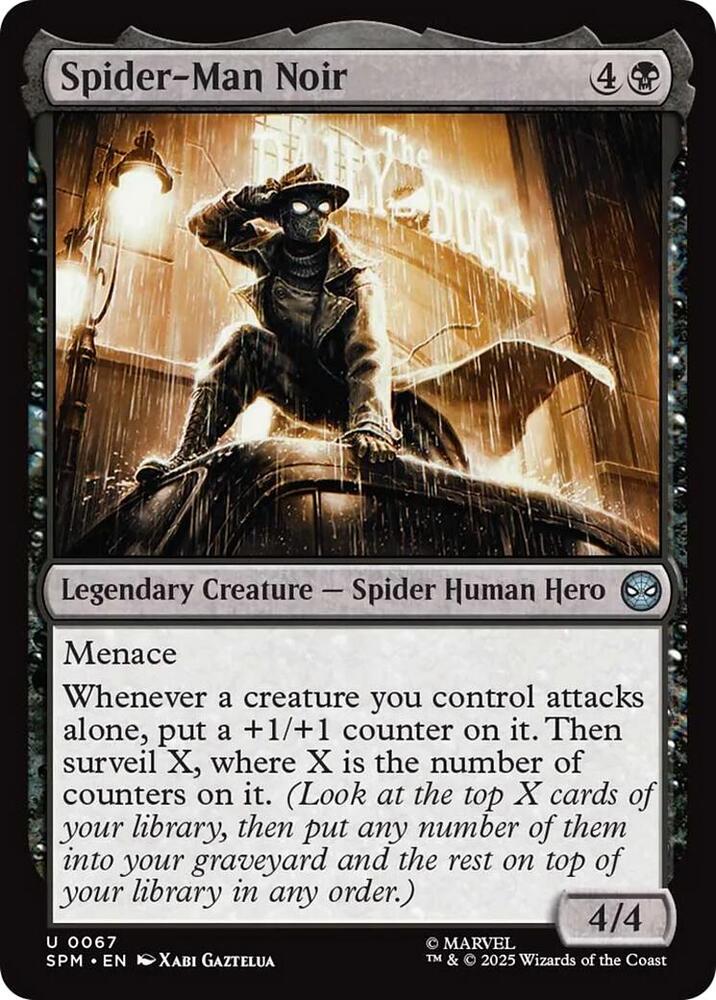 Spider-Man Noir 67 card from Marvel's Spider-Man