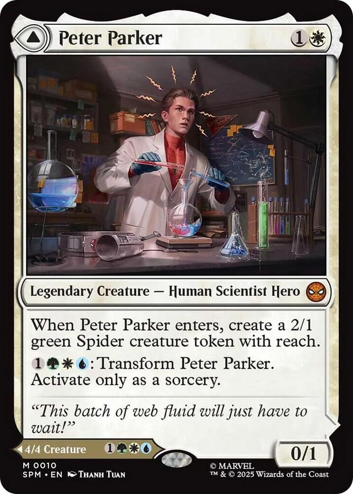 Peter Parker 10 card from Marvel's Spider-Man
