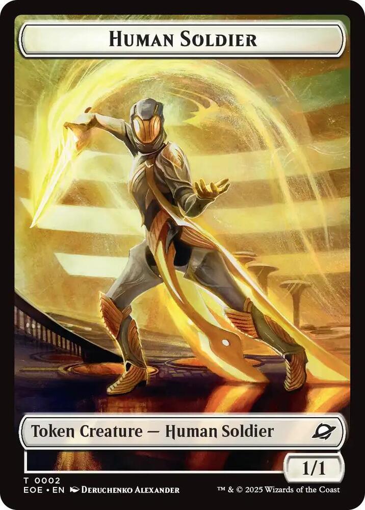 Human Soldier // Lander Double-Sided Token 2 // 8 card from Edge of Eternities