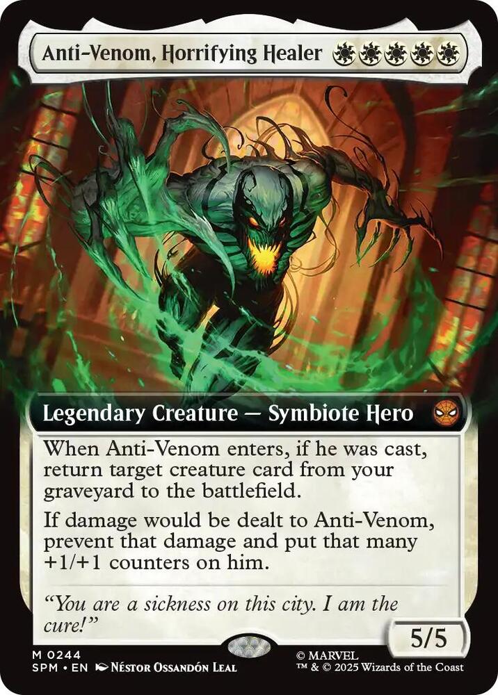 Anti-Venom, Horrifying Healer (Extended Art) 244 card from Marvel's Spider-Man