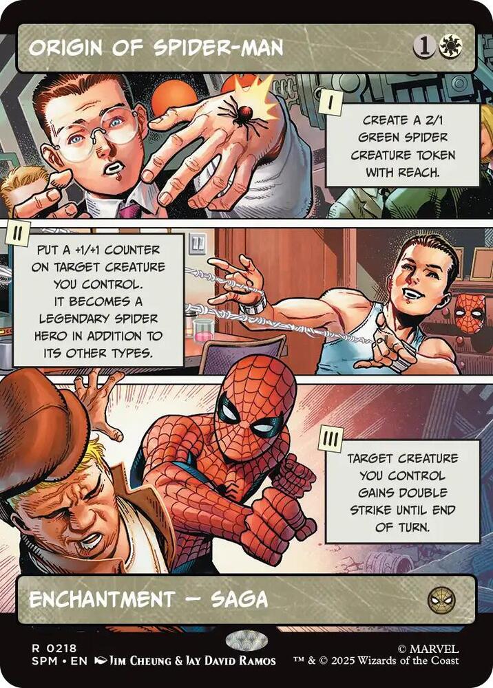Origin of Spider-Man (Borderless) 218 card from Marvel's Spider-Man