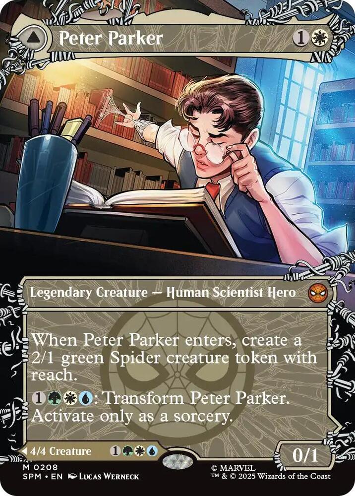 Peter Parker (Borderless) 208 card from Marvel's Spider-Man
