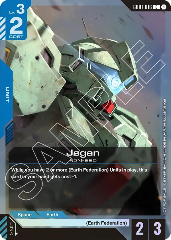 Jegan (Store Tournament Participant Pack 01) GD01-016 card from Gundam Promotional Cards