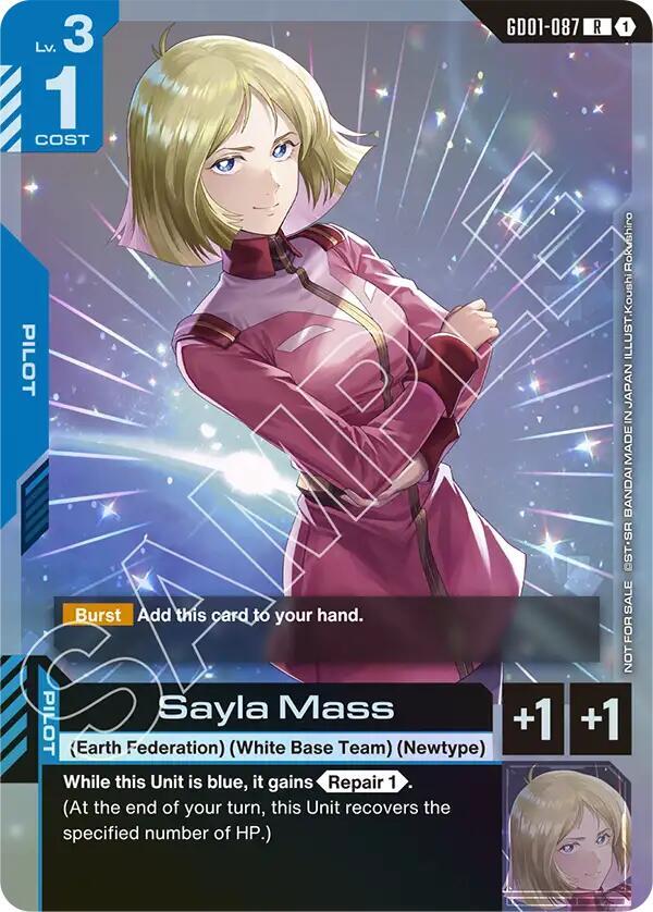 Sayla Mass (Store Tournament Participant Pack 01) GD01-087 card from Gundam Promotional Cards