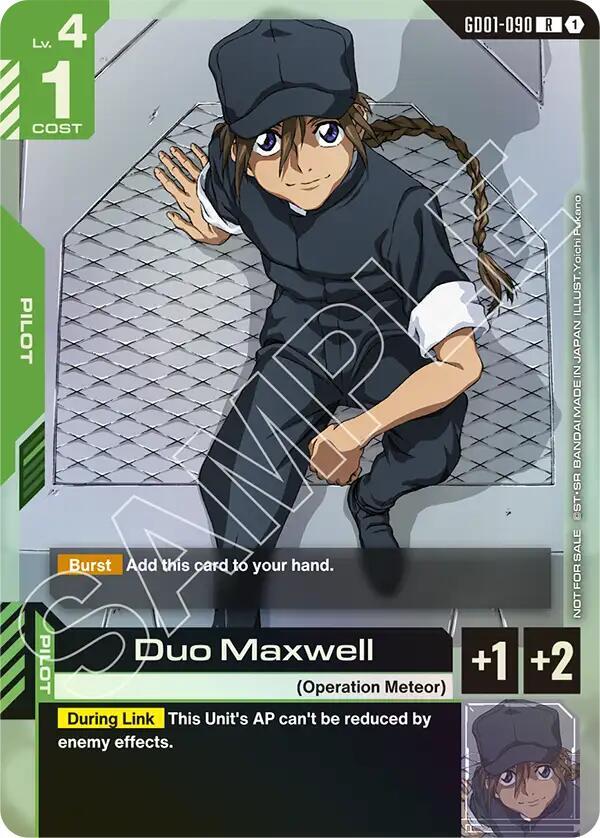 Duo Maxwell (Store Tournament Participant Pack 01) GD01-090 card from Gundam Promotional Cards
