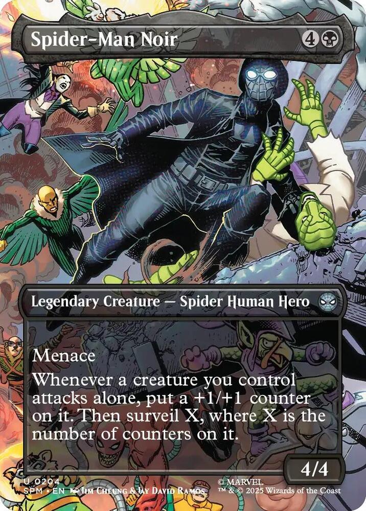 Spider-Man Noir (Borderless) 204 card from Marvel's Spider-Man