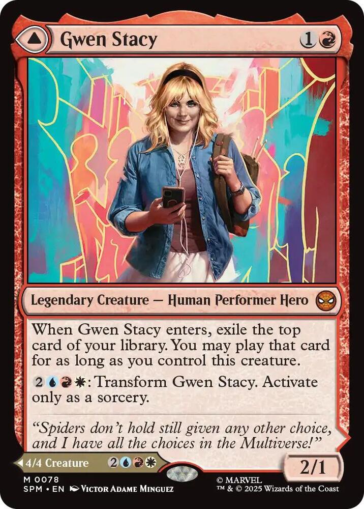 Gwen Stacy 78 card from Marvel's Spider-Man