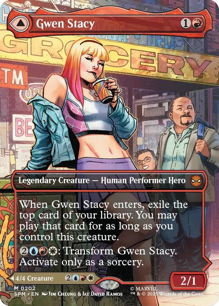 Gwen Stacy (Borderless) 202 card from Marvel's Spider-Man